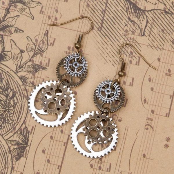 Boucles d'Oreilles Engrenages Steampunk