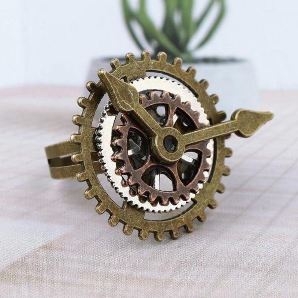 Bague Steampunk Horloge