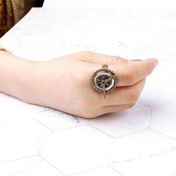 Bague Steampunk Horloge