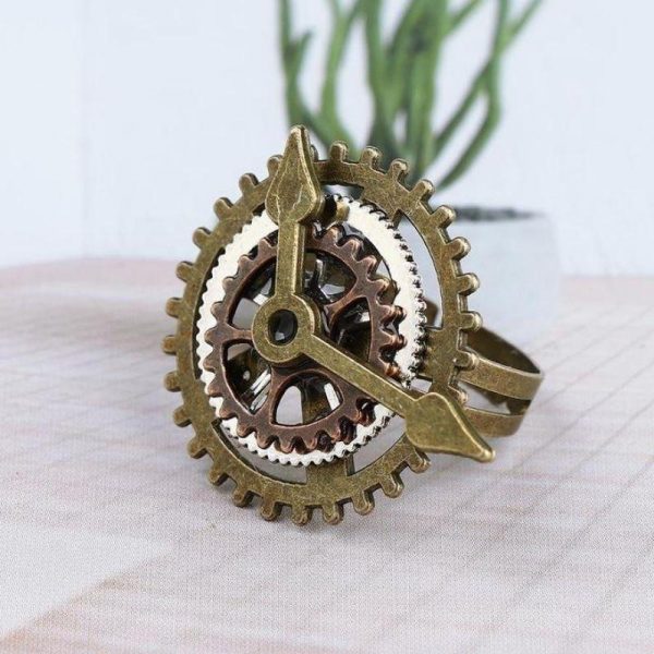 Bague Steampunk Horloge