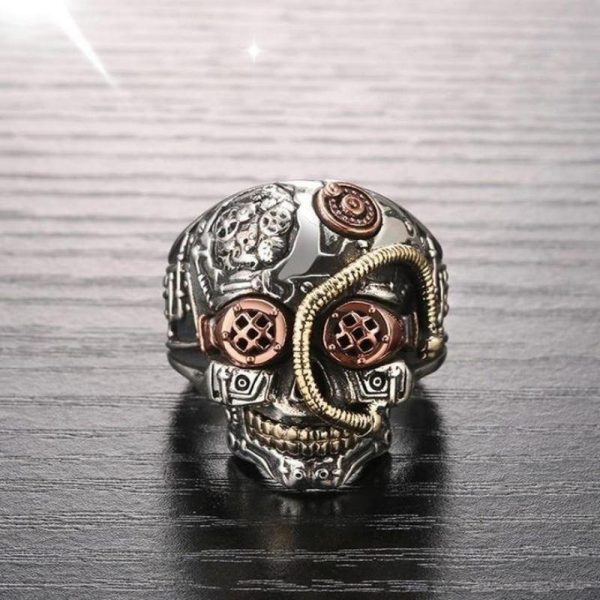 Bague Tête de Mort Steampunk