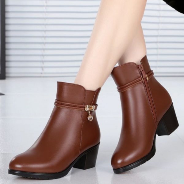 Bottines Femme Cuir Marron Talon