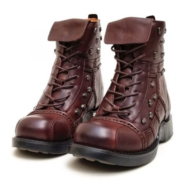 Bottines Moto Homme Marron