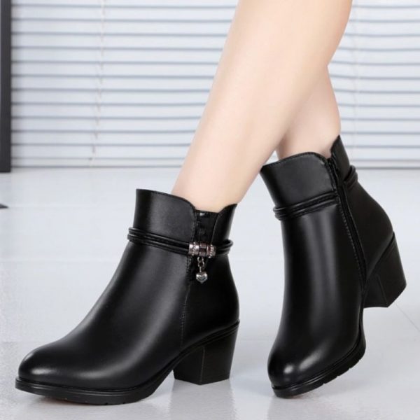 Bottines Femme Cuir Noir Talon 5 cm