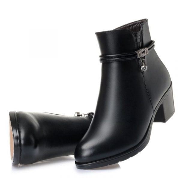 Bottines Femme Cuir Noir Talon 5 cm