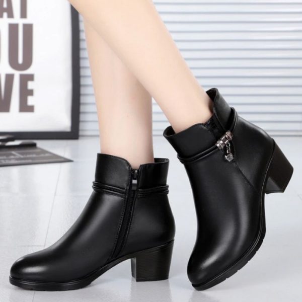 Bottines Femme Cuir Noir Talon 5 cm