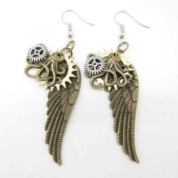 Boucles d'Oreilles Ailes d'Ange Vintage