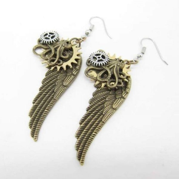 Boucles d'Oreilles Ailes d'Ange Vintage