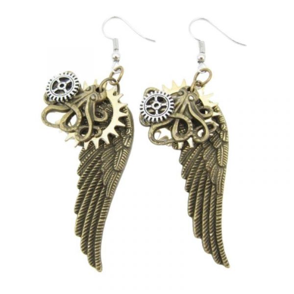 Boucles d'Oreilles Ailes d'Ange Vintage