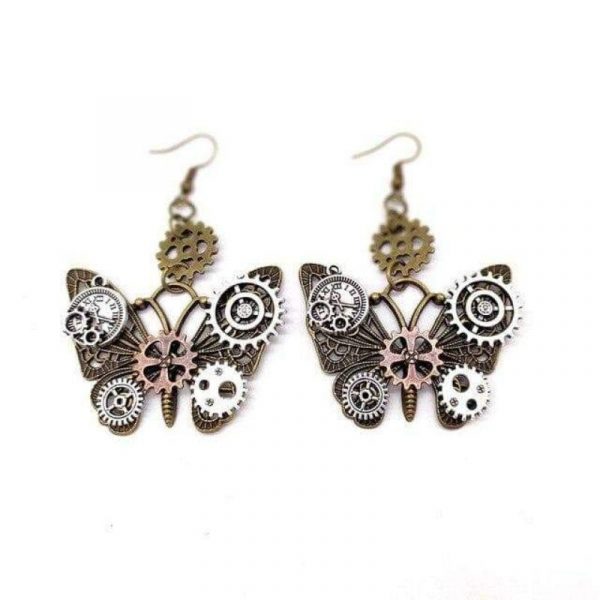 Boucles d'Oreilles Papillon Steampunk