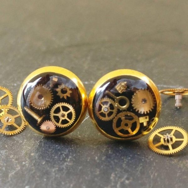 Boucles d'Oreilles Steampunk Femme Petite