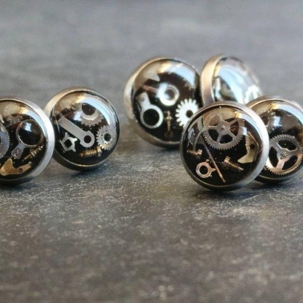 Boucles d'Oreilles Steampunk Femme Petite