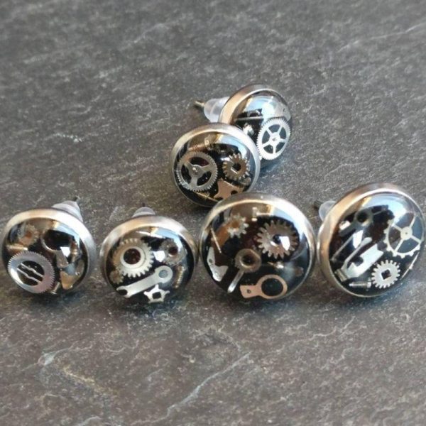 Boucles d'Oreilles Steampunk Femme Petite