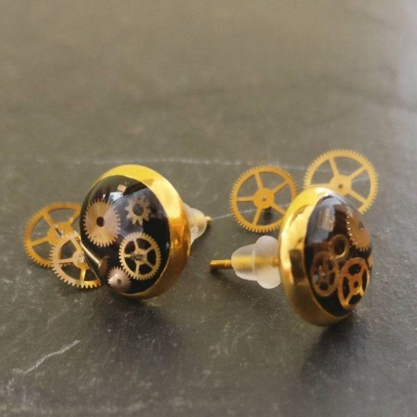 Boucles d'Oreilles Steampunk Femme Petite