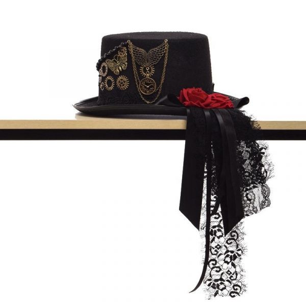 Chapeau Haut de Forme Gothique Steampunk pour Femme