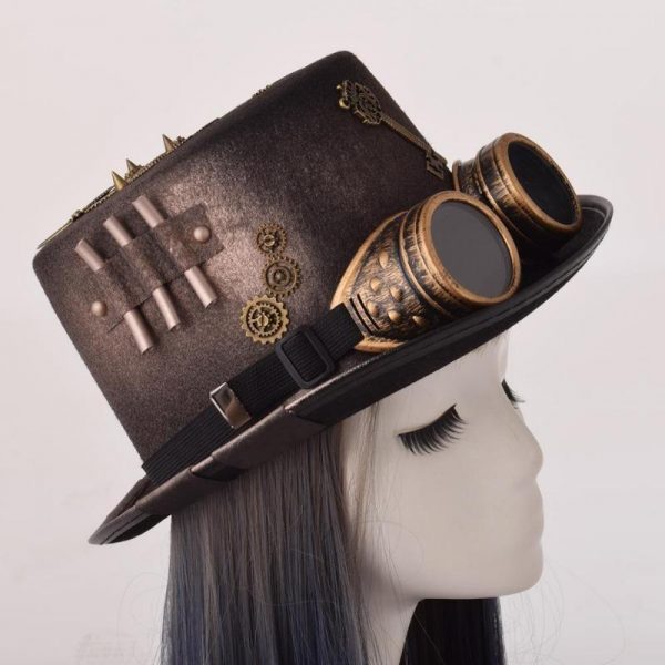 Chapeau Steampunk Haut de Forme Engrenages