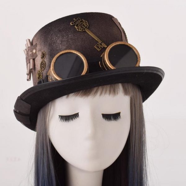 Chapeau Steampunk Haut de Forme Engrenages