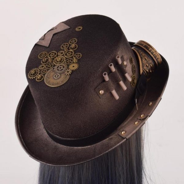 Chapeau Steampunk Haut de Forme Engrenages