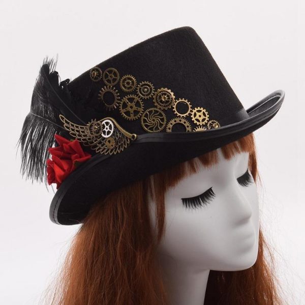 Chapeau Plume Steampunk Victorien