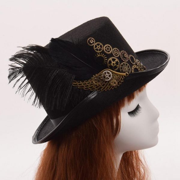 Chapeau Plume Steampunk Victorien