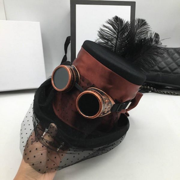 Chapeau avec Voile Steampunk Femme