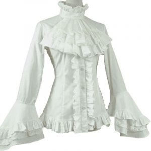 Chemise à Jabot Goth Blanche