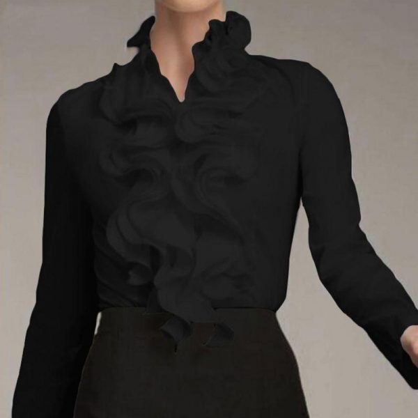 Blouse Victorienne Col Volanté Femme