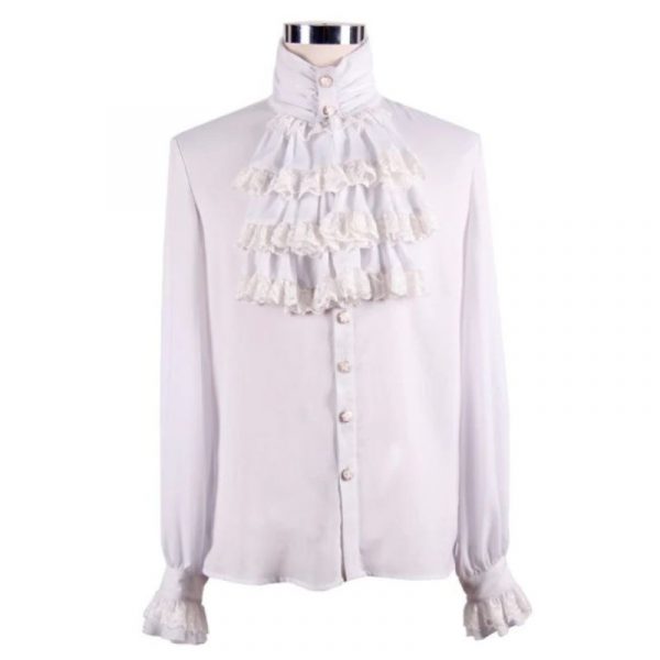 Chemise Blanche à Jabot Homme