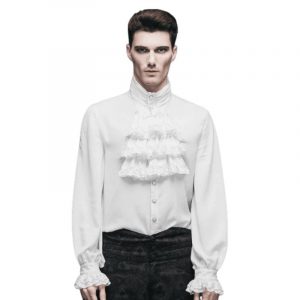 Chemise Blanche à Jabot Homme