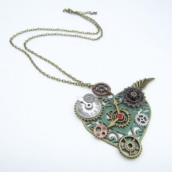 Collier Coeur Steampunk