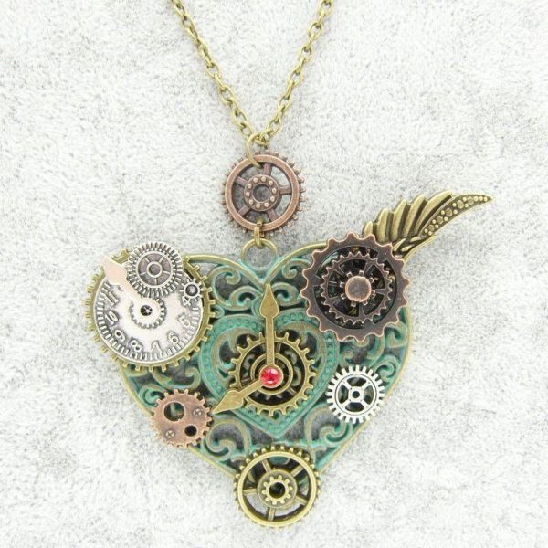 Collier Coeur Steampunk