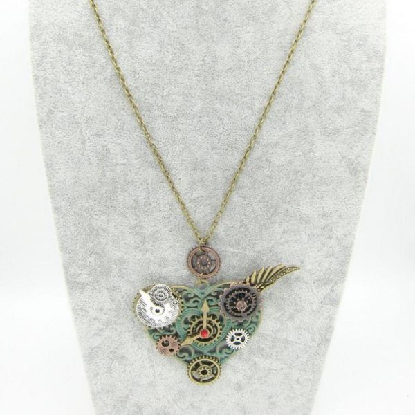 Collier Coeur Steampunk