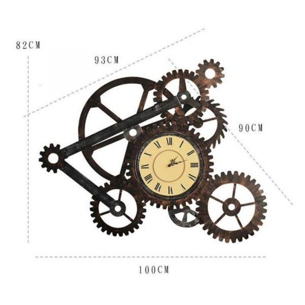 Grande Horloge Murale Steampunk