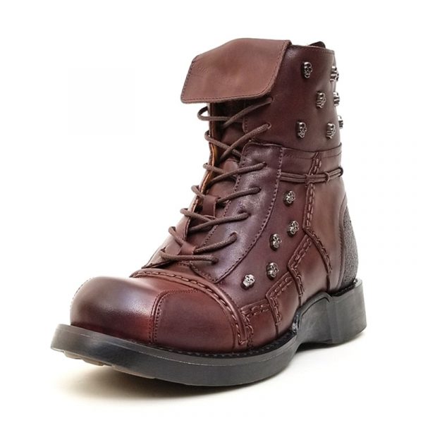 Bottines Moto Homme Marron