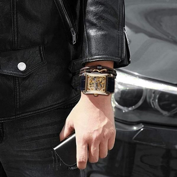 Montre Squelette Rectangulaire Homme