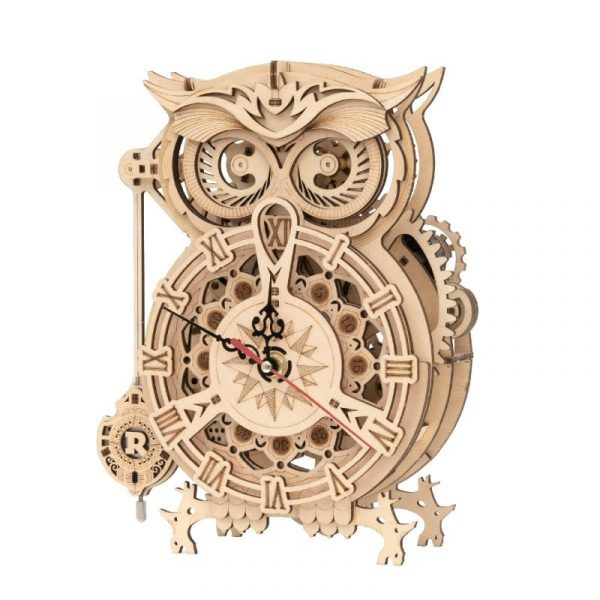 Maquette Bois Horloge Hibou