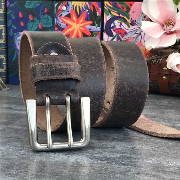 Ceinture Marron en Cuir Vieilli