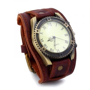 Montre Bracelet Cuir Vintage Homme