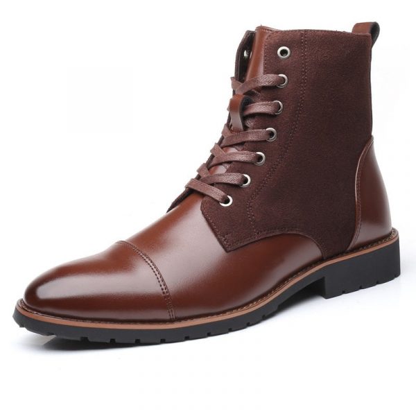 Bottines Homme Cuir Marron Lacets