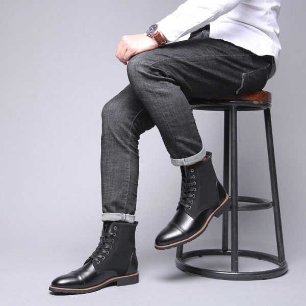 Bottines Homme Noir Lacets