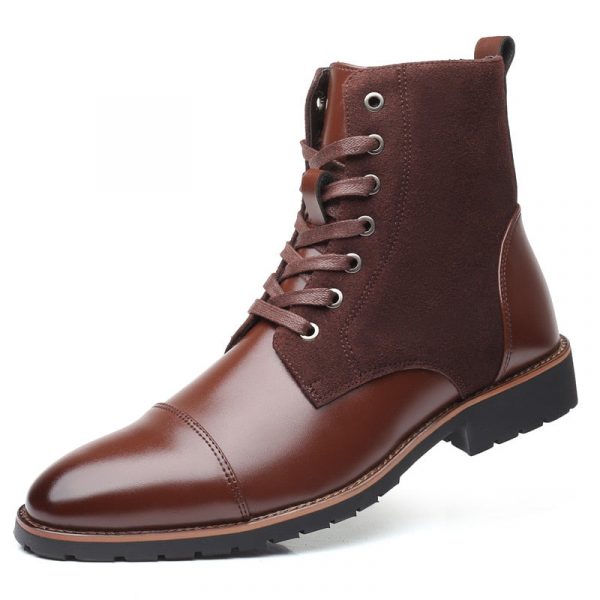 Bottines Homme Cuir Marron Lacets