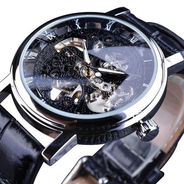 Montre Homme Squelette Bracelet Cuir