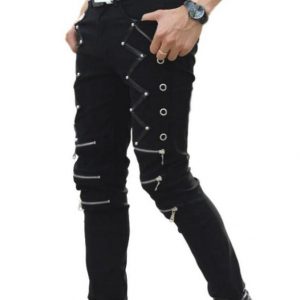 Pantalon Zippé Homme Punk