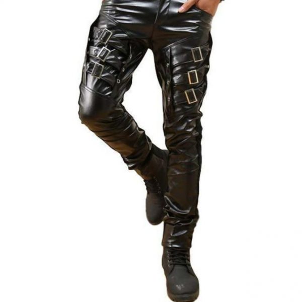 Pantalon Simili Cuir Gothique Homme