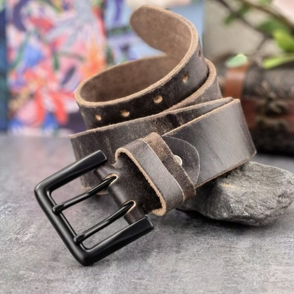 Ceinture Marron en Cuir Vieilli