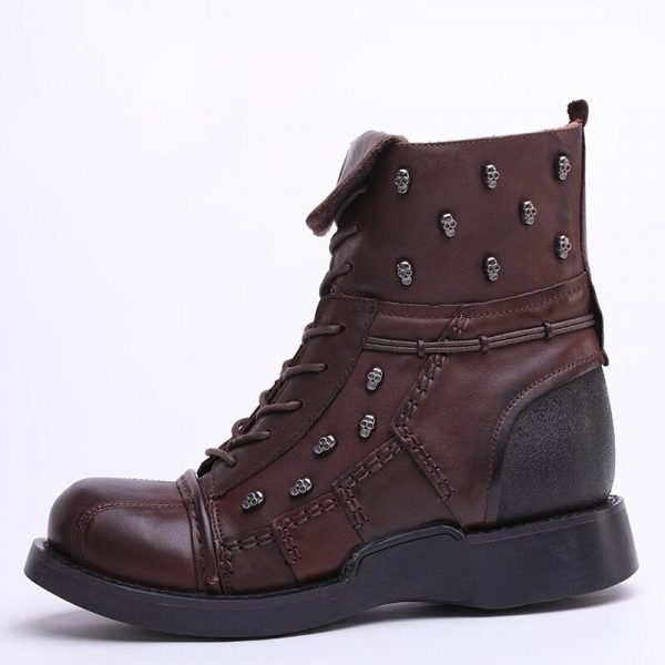 Bottines Moto Homme Marron