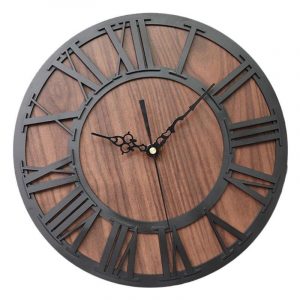 Horloge Murale Industrielle en Bois