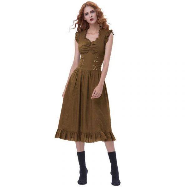 Robe Longue Steampunk Marron