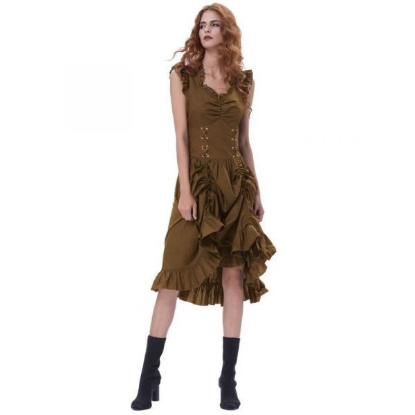 Robe Longue Steampunk Marron