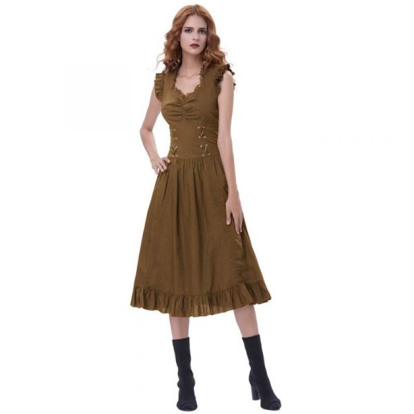 Robe Longue Steampunk Marron